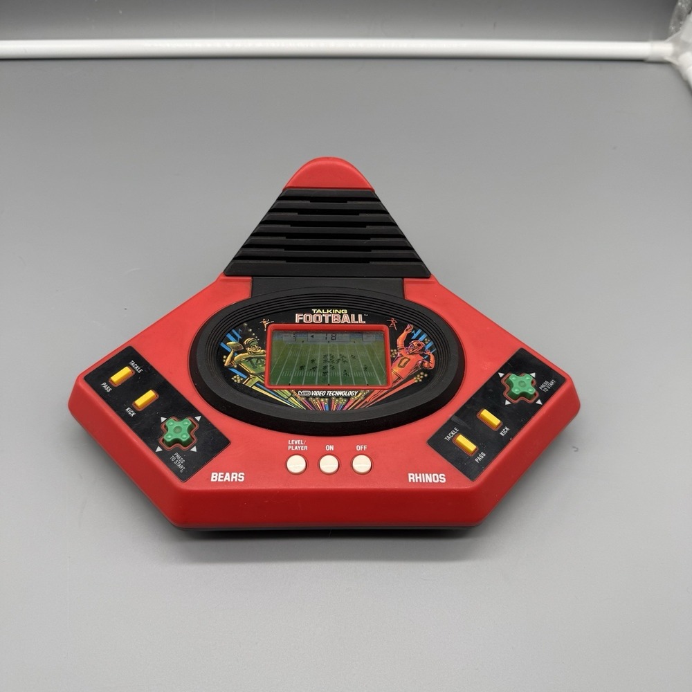 Talking Football Bears Rhinos Handheld Electronic Video Game Play by Play 1986